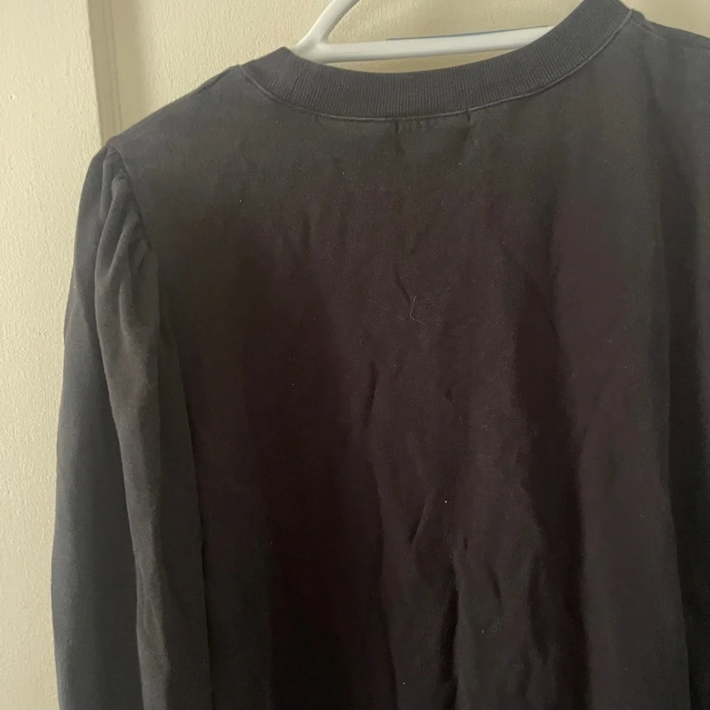 Summersalt The Softest French Terry Puff Sleeve Pulloverblack size large